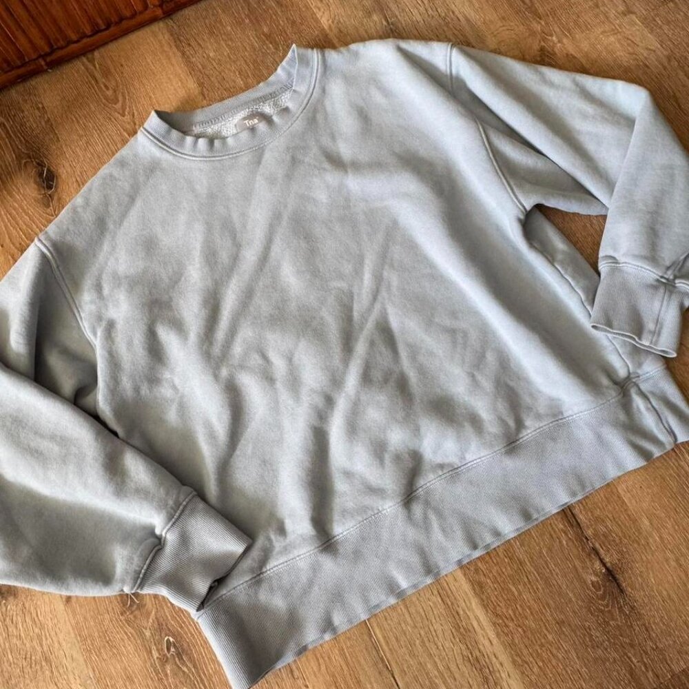 TNA Light Blue Oversized‎ Sweatshirt Womens Sweatfleece Cozy Crewneck Size 2